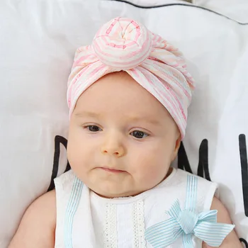 1 шт., детская шапка-тюрбан для новорожденных с круглым шариком, цветочным леопардовым принтом, детские шапочки, шапочки-бини с узлом, детский реквизит для фотографий