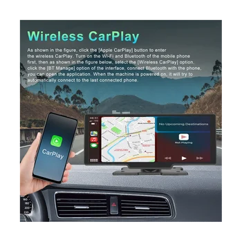 10,26-дюймовый Беспроводной Carplay и Android Auto Стерео с Голосовым Управлением FM-Передатчик Bluetooth Mirrorlink Мультимедиа