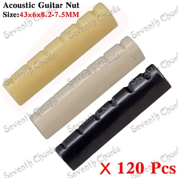 120 шт пластиковых 6-струнных гаек с прорезями для акустической гитары 43 x 6 x 8,2-7,5 мм