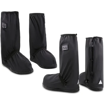2 Пары водонепроницаемых бахил черного цвета со светоотражающими полосами, размер XXL, дождевики, чехлы для ботинок от снега и дождя