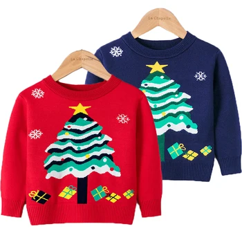 2023 Новая Рождественская елка Зимой Сохраняет тепло, Свитер для мальчиков и девочек, вязаная рубашка для детей, Подарок на День рождения для детей