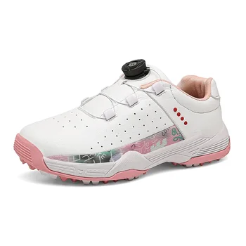 2023 Новые женские туфли для гольфа Удобная Обувь для гольфистов Тренировочная обувь для гольфа с быстрой шнуровкой Кроссовки для ходьбы по траве на открытом воздухе с низким верхом