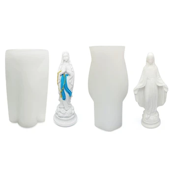 270F 3D Молитвенное Мыло Силиконовая Форма Дева Мария Моделирование Торта Гипсовая Статуя Плесень