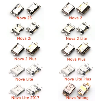 2ШТ Разъем USB-разъема для зарядки док-станции для HuaWei Nova 2S 2i 2 Lite Plus Young 2017 Разъем для зарядки Micoro Type-C