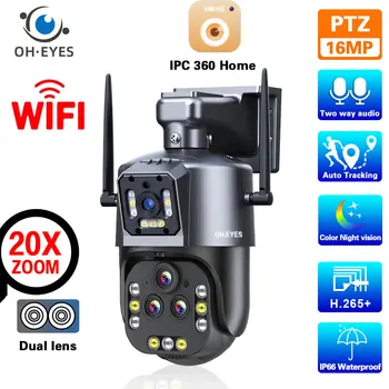 4K 8MP HD Wifi PTZ Камера Безопасности С Четырьмя Объективами На Открытом Воздухе С 20-Кратным Зумом 16MP Беспроводная Камера Видеонаблюдения С Автоматическим Отслеживанием IP Cam