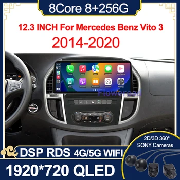 7862 8 ГБ + 256 ГБ Восьмиядерный Android 4g Lte Wifi Для Mercedes Benz Vito 3 2014-2020 HD IPS Большой Сенсорный Экран GPS Видеоплеер