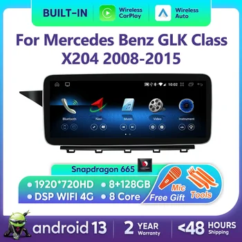 Android 13 Беспроводной Автоматический CarPlay Для Mercedes Benz GLK Class X204 2008-2015 Автомобильная Мультимедийная Навигация GPS SWC DSP 4G WiFi
