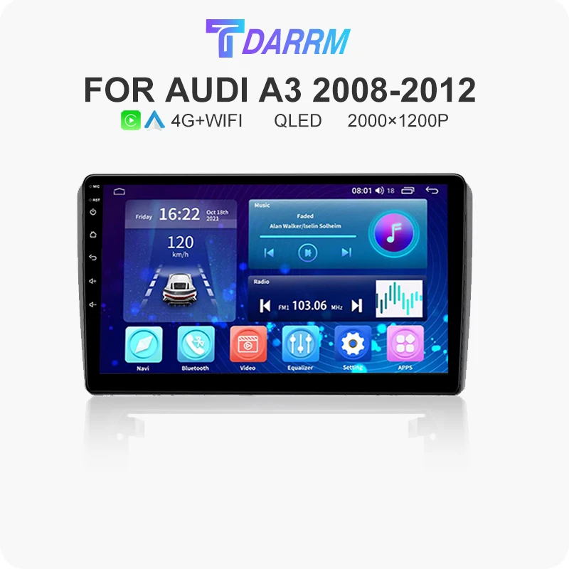 Android Мультимедиа для Audi A3 2008 2009 2010 2011 2012 Автомобильное Радио GPS Навигация Видеоплеер Carplay Авторадио Головное Устройство Стерео