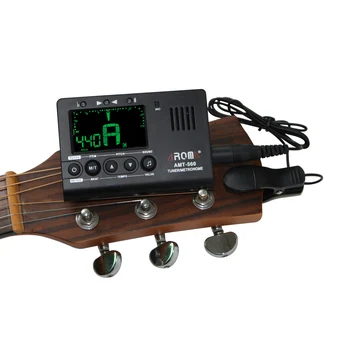 Aroma AMT-560 Электрогитарный Тюнер Гитарный Метроном Встроенный Микрофонный Звукосниматель Кабель 6,3 мм для Гитары Хроматический Бас Скрипка Гавайская Гитара