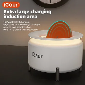 IGaur15W беспроводная зарядка музыкальная настольная лампа креативное сенсорное управление маленький ночник Bluetooth динамик функция TWS Cai De Son