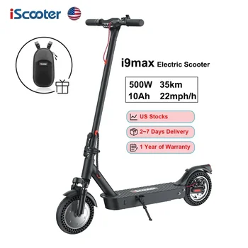 IScooter i9Max 10 дюймов 500 Вт 10Ач, 35 км /ч, Новый умный самокат, складной электрический самокат для взрослых