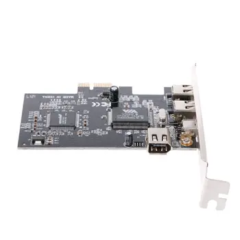 PCI-e 1X IEEE 1394A 4-портовый (3 + 1) адаптер для карты Firewire 6-4-контактный кабель для настольного ПК Dropship