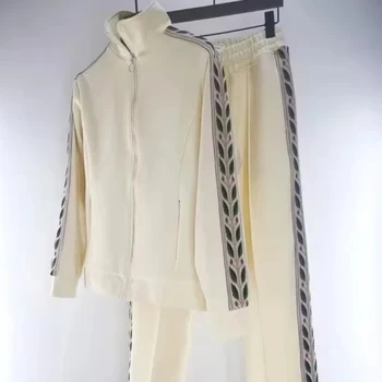 Y2K 2023 Париж Касабланка Куртка на Молнии для Мужчин Женщин Casa Blanca Одежда Высшего Качества С Резьбовой Тесьмой Куртки Оверсайз Techwear Пальто