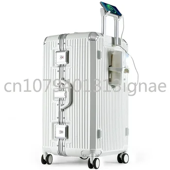 Большой вместительный багаж для женщин, 32-дюймовый многофункциональный чемодан-тележка для мужчин, новый кожаный чемодан для путешествий за границу, сумка на молнии