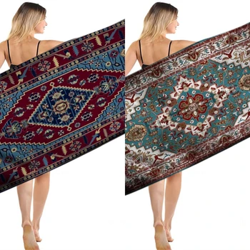 Быстросохнущее полотенце с геометрической ретро-графикой в персидском стиле, пригодное для занятий фитнесом