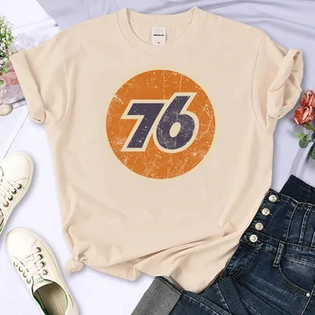 Винтажный топ 76 Oil Union, женские футболки с мангой, графическая одежда для девочек
