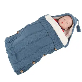 Вязаные детские халаты, спальный мешок на пуговицах, детское пеленальное одеяло, Пеленальная коляска, Пеленальный спальный мешок, одеяло для новорожденных