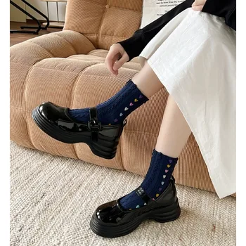 Демисезонные носки средней длины Ins, разноцветные носки с пятью пальцами в виде сердечек, женские носки с раздельным носком, дышащие хлопковые носки