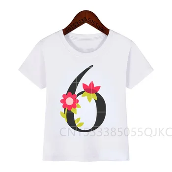 Детская футболка с изображением розы на день рождения, футболка с номером дня рождения, забавные подарки для мальчиков и девочек, футболки, подарки