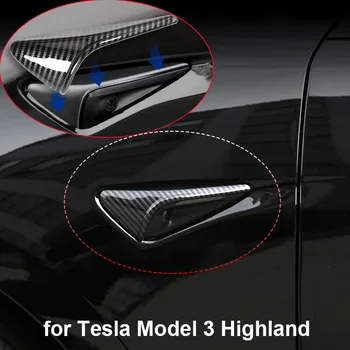 для Tesla Model 3 Highland 2024 Защитная Крышка Боковой Камеры Наклейка На Крыло Накладка Указателя Поворота Новые Аксессуары Model3