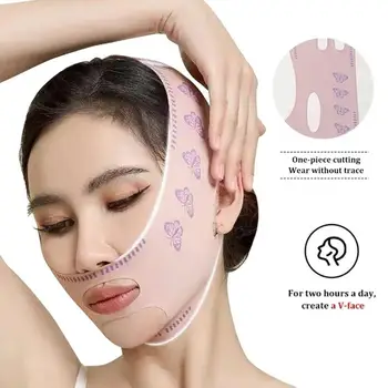 Дышащая V-образная повязка для лица, подтягивающая щеки, Тонкая маска для лица, уменьшающая Двойной подбородок, V-образная повязка для лица, бандаж для лица против морщин