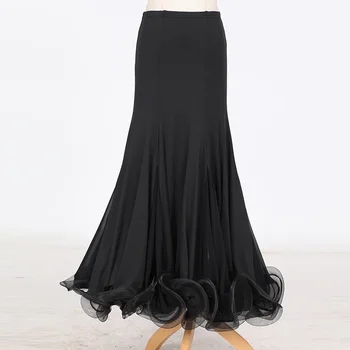 Женская юбка для бальных танцев, женская юбка для современных танцев, Национальная стандартная юбка для бальных танцев, костюм для бальных танцев