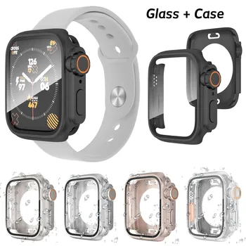 Защитная крышка Экрана Для Apple Watch Case Series 8 7 6 5 4 SE Корпус из закаленного Стекла Для iWatch 45 мм 41 мм 44 мм 40 мм Бампер