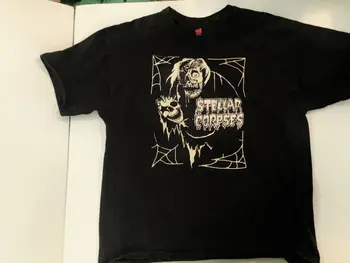 ЗВЕЗДНЫЕ ТРУПЫ Psychobilly Horror Панк-рок-группа Готический Хэллоуин ЧЕРНАЯ рубашка XL с длинными рукавами