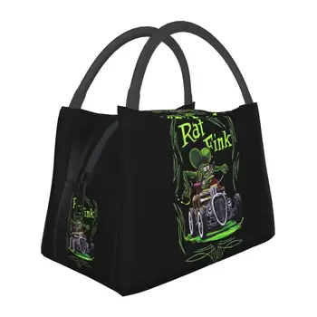 Классические изолированные сумки для ланча Rat Fink для женщин, герметичный термохолодильник Bento Box с комиксами, Пляжный кемпинг, путешествия