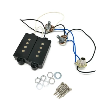 Комплект звукоснимателей P Bass Humbucker с предварительной проводкой для w/ 1T1V 1Jack, Комплект 4-струнных звукоснимателей для электрического баса PB Style, B