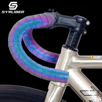 Лента для руля шоссейного велосипеда из искусственной кожи + EVA, противоударные велосипедные ленты Reflection Dazzle с заглушками, аксессуары для велосипедов