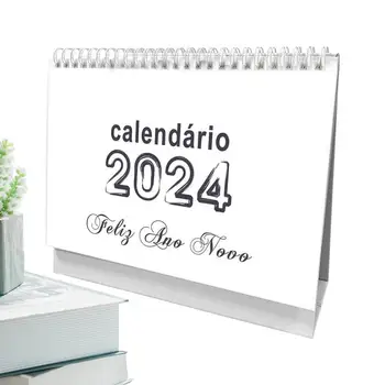 Маленький Настольный Календарь Маленький Портативный Ежемесячный Настольный Календарь На 2024 год С Минималистичным Дизайном И Толстыми И Прочными Страницами Для