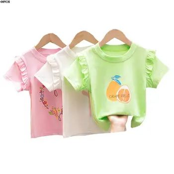 Модальная футболка с короткими рукавами для девочек, летняя тонкая футболка с короткими рукавами для маленьких девочек, крутая нижняя рубашка для малышей