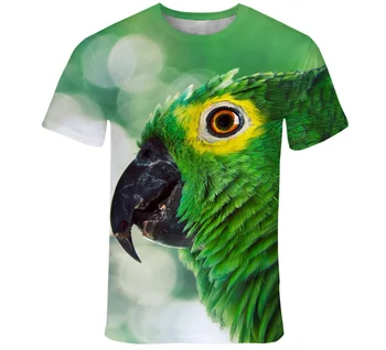 Модная оригинальная мужская и женская футболка с 3D рисунком попугая, футболка с рисунком животного, новинка, стильная повседневная толстовка