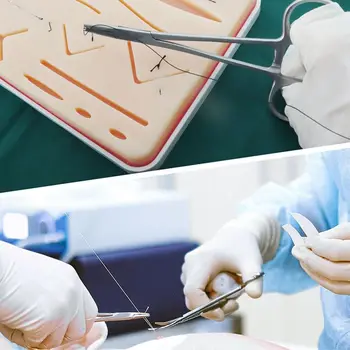 Модуль для наложения хирургических швов на кожу с множественными ранами с базовым инструментом для завязывания узлов