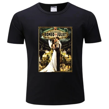Мужские футболки с забавным принтом, черная футболка Romeo Juliet, фильм 1996 Hollywoodбесплатная доставка, Новые футболки, Высококачественная футболка с круглым вырезом