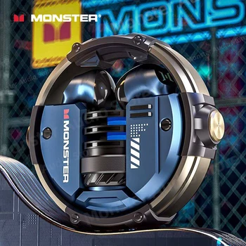 Наушники Monster XKT10 Bluetooth, беспроводные наушники, двухрежимная игровая гарнитура, водонепроницаемые наушники TWS с шумоподавлением и микрофоном