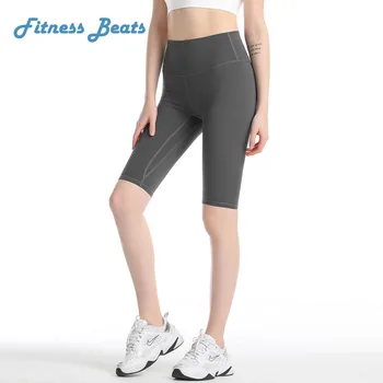 Новые Весенне-летние дышащие брюки для велоспорта с пятью точками для йоги, женская одежда, леггинсы для спортзала, однотонные шорты с высокой талией, эластичные для фитнеса