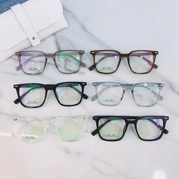 Новые квадратные очки TR90 с защитой от синего света, индивидуальные линзы для мужчин и женщин в оправе для очков от близорукости