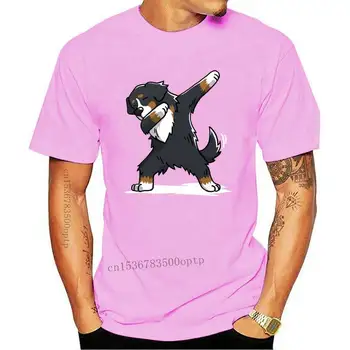 Повседневная Свободная летняя мужская футболка с круглым вырезом и забавным принтом бернского горного пса, мужские шорты из 100 хлопка для мужчин
