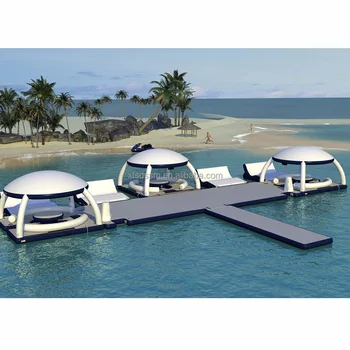 Прочный надувной водный остров из ПВХ, водный плавучий бар / надувной диван / надувное водное кресло
