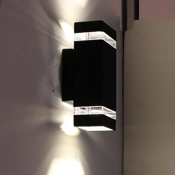 Прямоугольное наружное освещение для крыльца E27 Современный светодиодный Водонепроницаемый Алюминиевый настенный светильник для сада, настенный светильник во внутреннем дворе