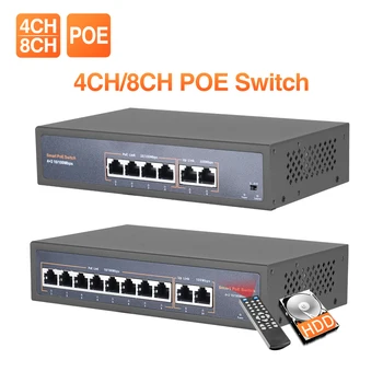 Сетевой POE-коммутатор Techage 4CH 8CH 16CH 52V для IP-камеры Ethernet, Беспроводной точки доступа и Системы видеонаблюдения с частотой 10/100 Мбит/с IEEE 802.3 af