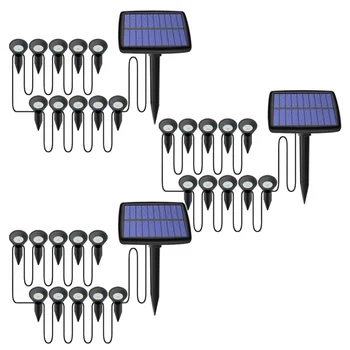 Солнечные фонари 3X10 в 1 на открытом воздухе, водонепроницаемые солнечные фонари для газона, солнечные лампы для украшения садовой дорожки и бассейна
