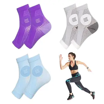 Успокаивающие носки, 3 пары компрессионных носков без пальцев для путешествий, Дышащие Удобные носки для бега, облегчающие спортивные носки для лодыжек