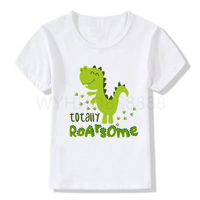 Футболка с рисунком динозавра для мальчиков / девочек, футболка с рисунком динозавра, милая одежда для детей, подарок на день рождения, детские футболки с рисунком динозавра, подарок на день рождения