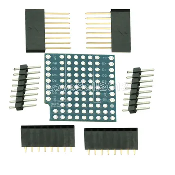 Щит ProtoBoard для WeMos D1 Mini, двусторонняя плата расширения Perf, совместимая с Arduino